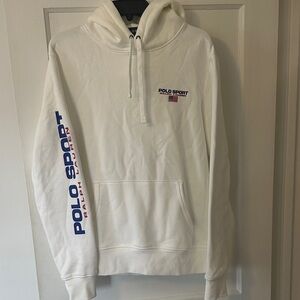 Polo by Ralph Lauren White Polo Sport Hoodie with Blue & Red Logos